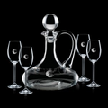 32 Oz. Crystalline Horsham Decanter w/ 4 Wine Glasses